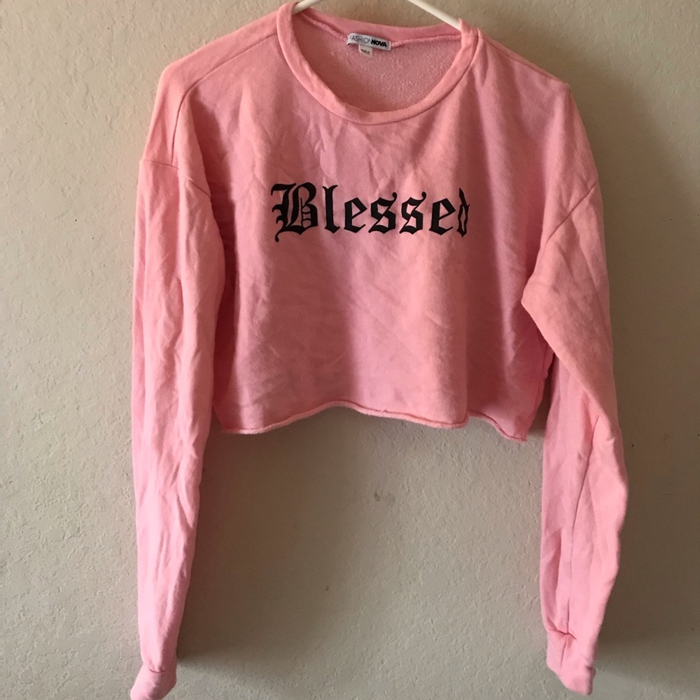 Fashion Nova Cropped Long Sleeve Shirt